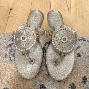 Jack Rogers Georgica Silver Jelly Flip Flop Sandals Size 7